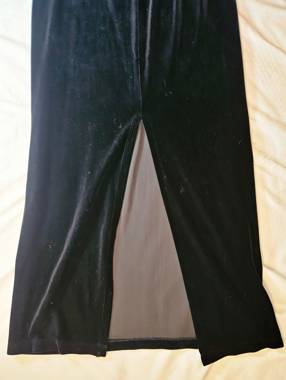 Steppin Out Womens Black Velvet Feel Thin Cross Strap Maxi Dress Size Medium - Picture 14 of 14